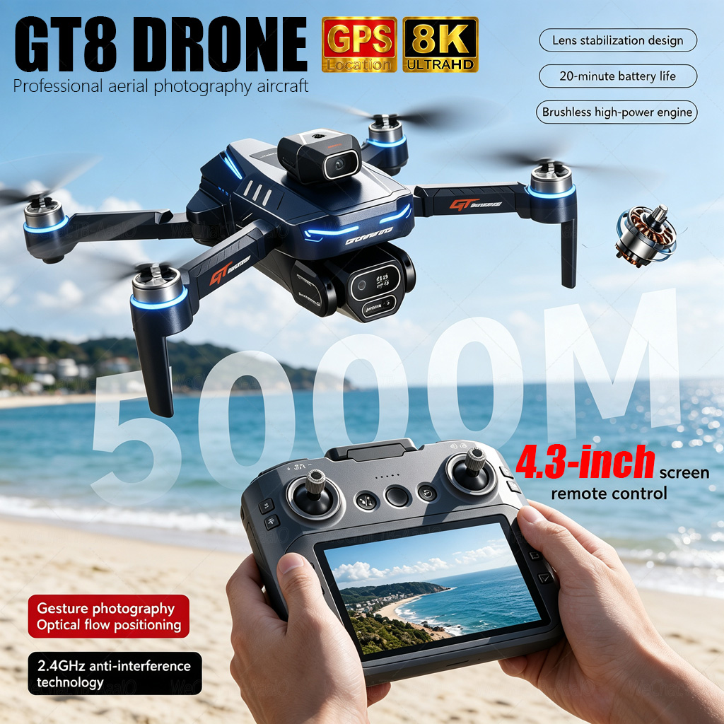 Drone Camera Lens - طائرة بدون طيار GT8 HD الجديدة